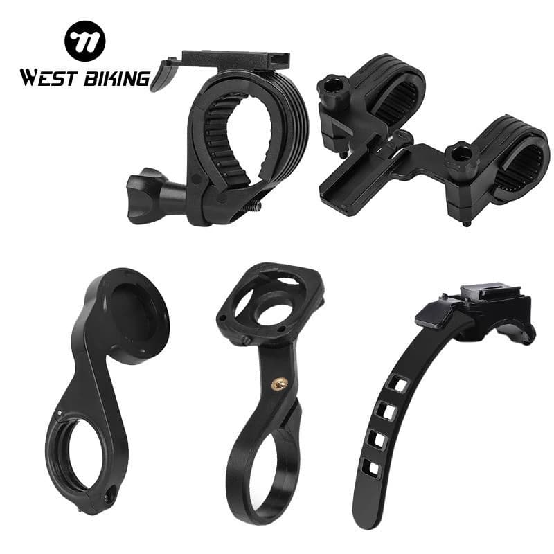 WEST BIKING Suporte de Montagem 4 em 1 para Luz de Bicicleta e Ciclocomputador, Suporte para Luz de Bicicleta com Sensor