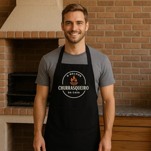 Avental De Churrasco Estampado Churrasqueiro Frases Variações Presente Estampas Cozinha