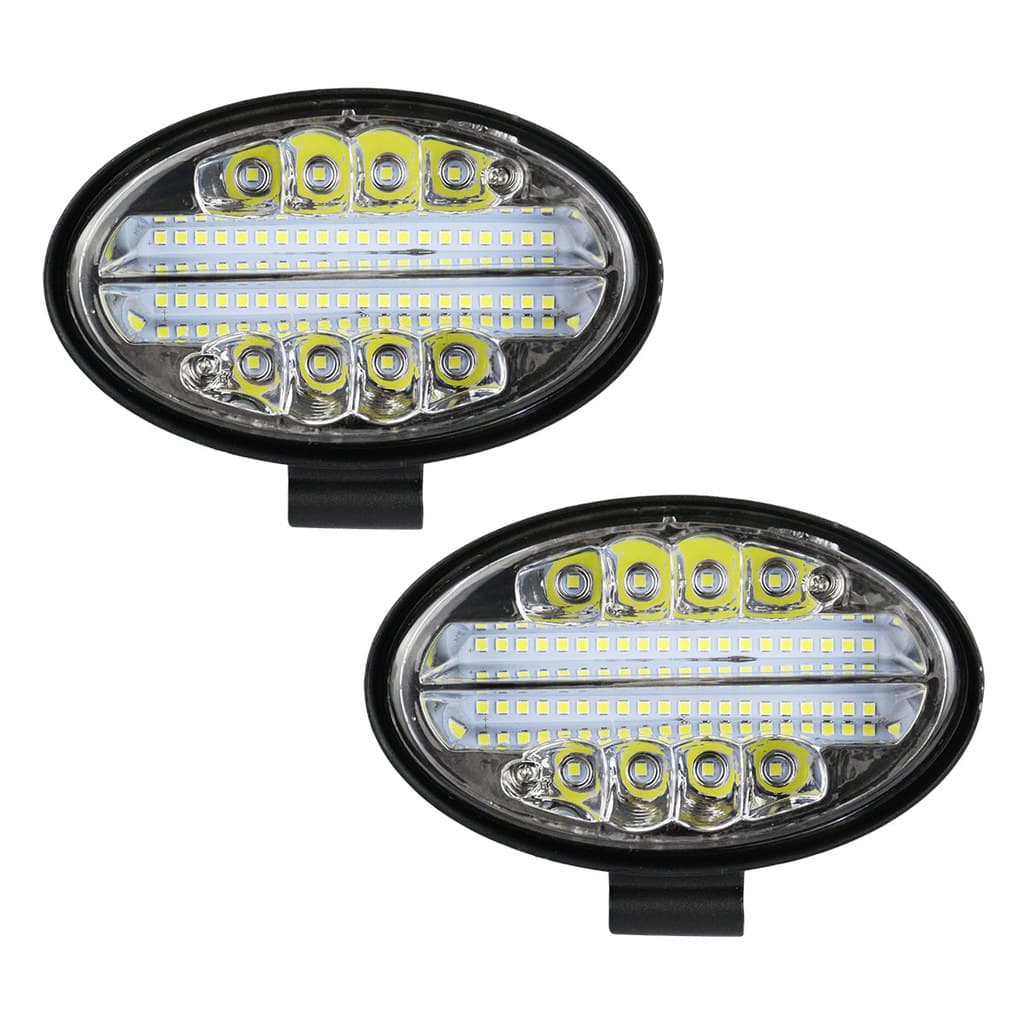 2 Farois de Milha 144W Oval Super Potente Kit 2 Peças Briwax Bivolt
