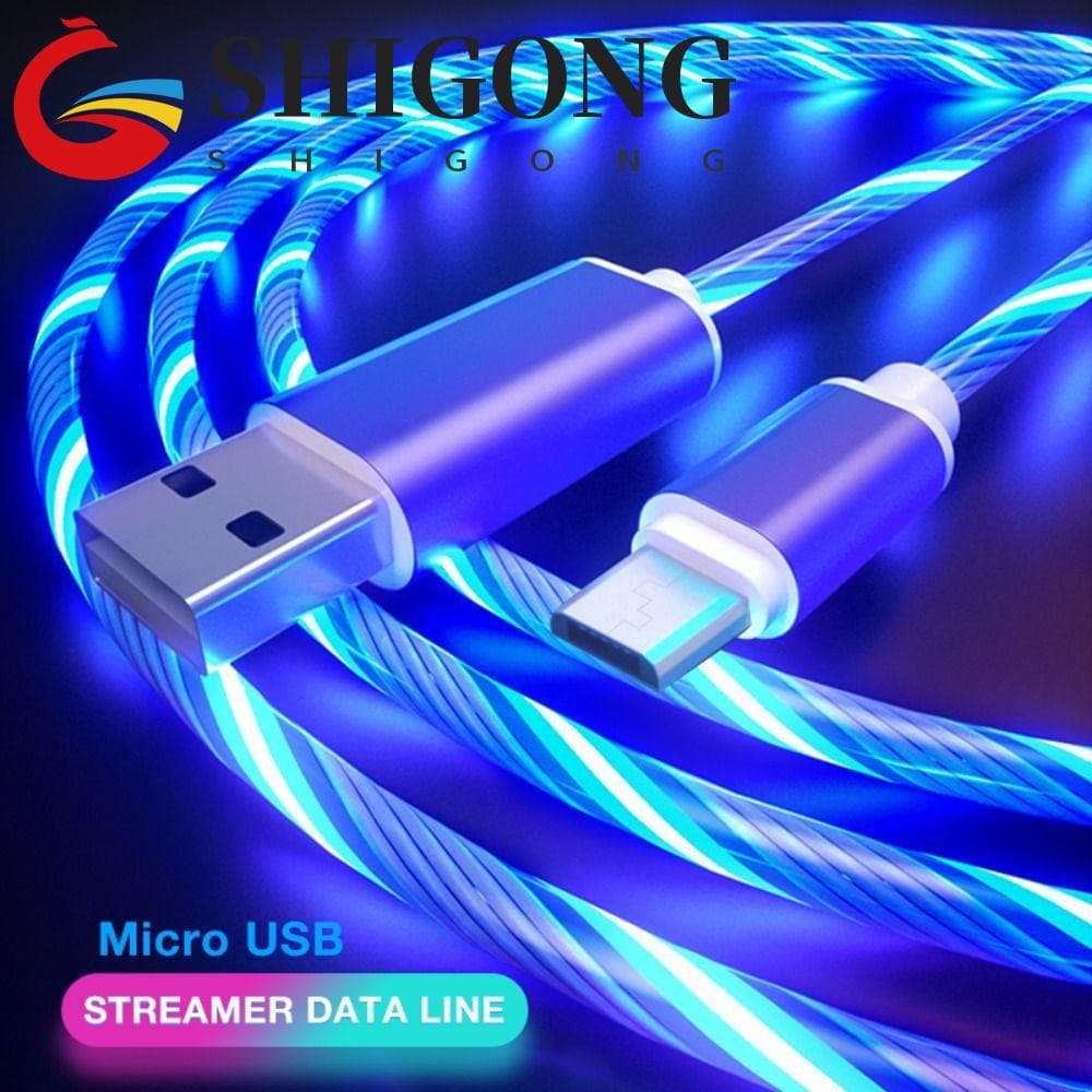 SHIGONG Cabo Brilhante Tipo C , Acessórios Para Carregador , 1M , LED , USB Linha De Dados Luminosa , Micro , Fio De Car