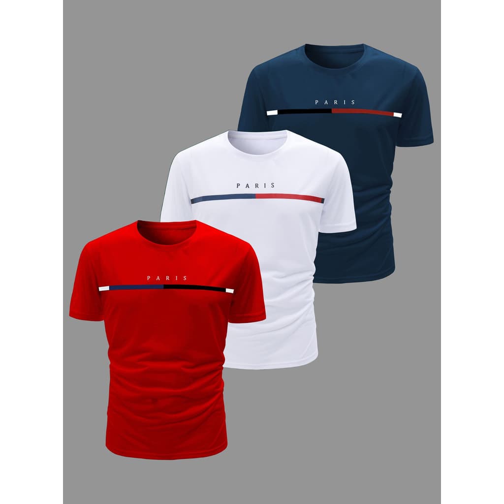 Camisetas Masculinas Casuais De Manga Curta Com Gola Redonda