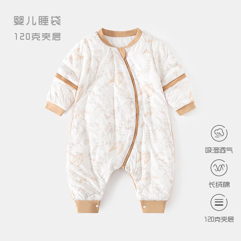 Bebê engrossado saco de dormir mais algodão outono inverno acolchoado bebê Split-perna pijamas recém-nascido tipo zíper