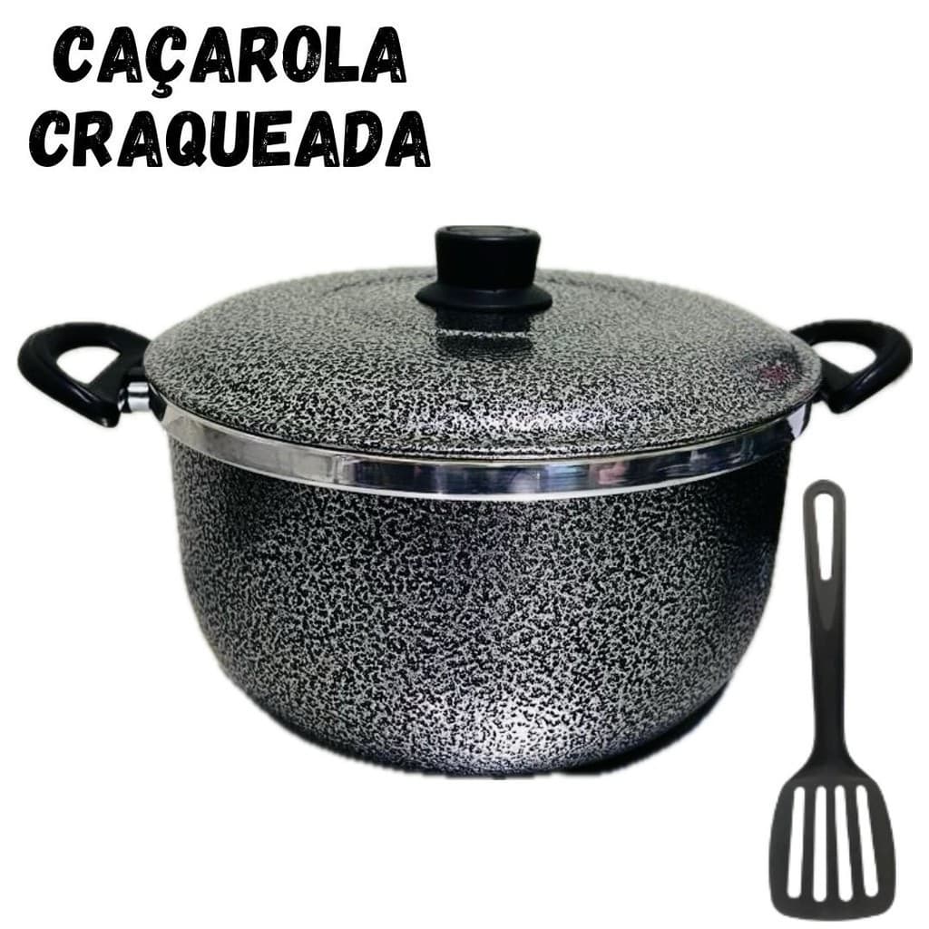 Caçarola Panela  Avulsa Alumínio GROSSO CRAQUELADO , 1 Espátula Nº 24/22/20/18/16/14