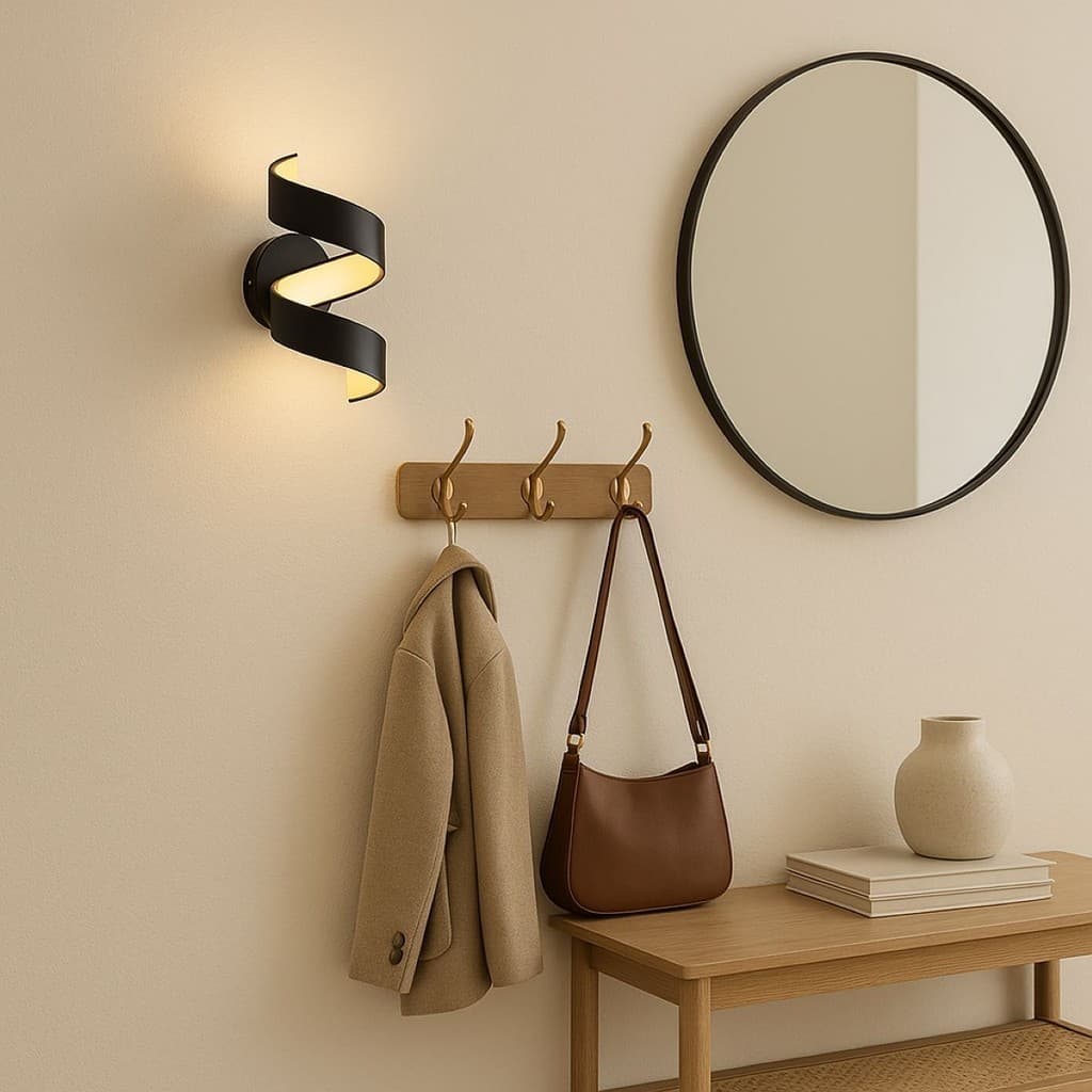 Iluminação Arandela Espiral Luz com 3 opções de temperatura 6W
