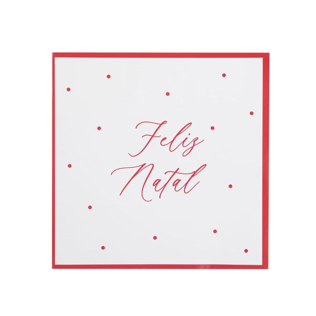 Guardanapo de papel poa feliz natal 20 unidades