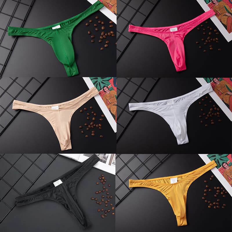 Calcinha Masculina De Cintura Baixa Sem Costura Ultrafina Cor Sólida Moda Casual