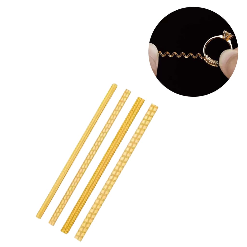 Kit 4 Mola Silicone Ajusta Regula Reduz Tamanho Anel Aliança