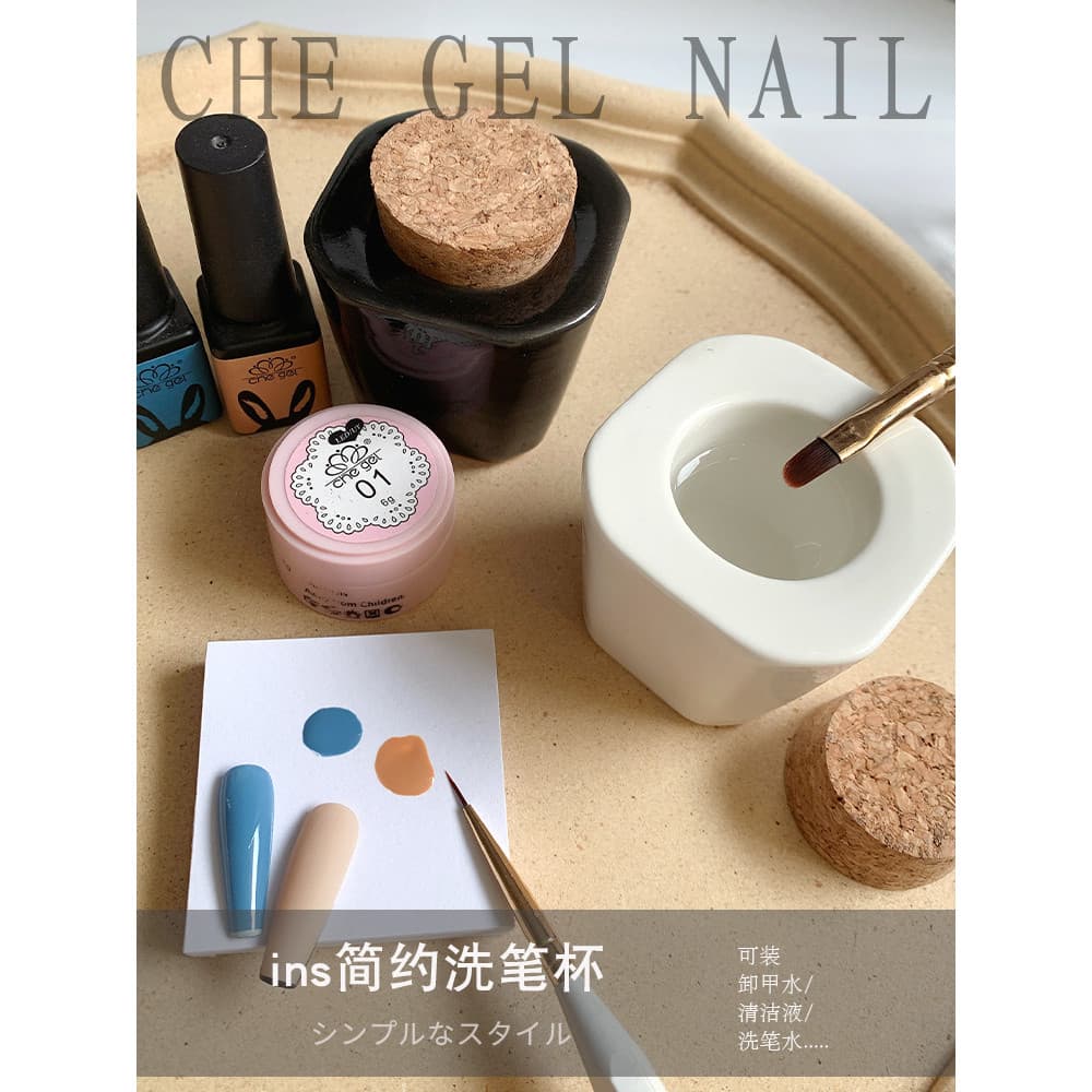 Japonês simples preto branco cortiça cerâmica caneta copo de lavagem cristal líquido removedor de unhas limpador ferrame