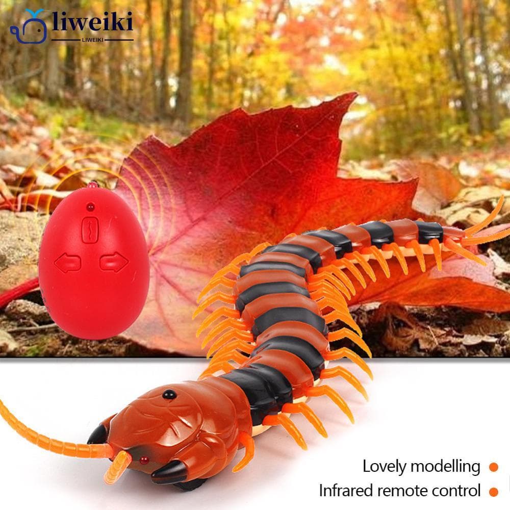 LIWEIKI Infravermelho Realista Controle Remoto Centopéias Brinquedos Carregável Chilopod Scopendra Insetos Piada Assusta
