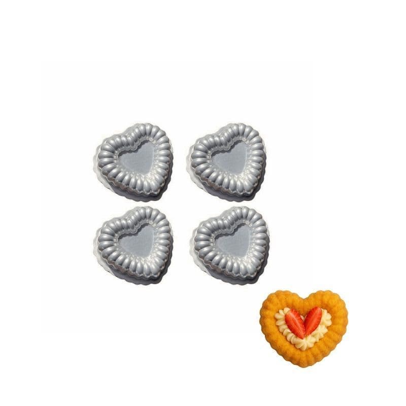 Kit 4 Mini Forminhas Ballerine Coração Jacque 9x4cm Gomada