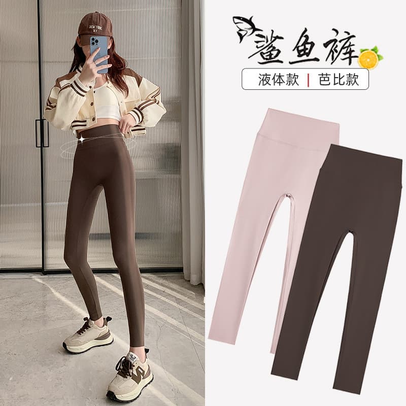 Pequeno tornozelo comprimento calças de tubarão mulheres Fitness esportes exterior Wear Leggings verão sem costura cintu