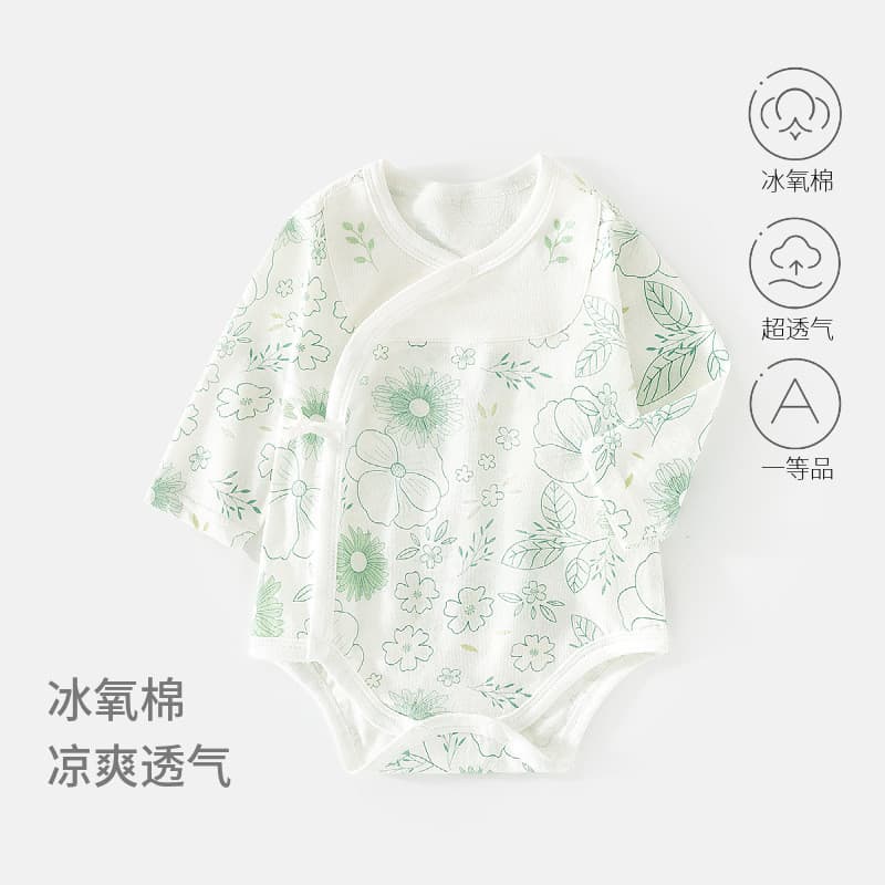 Bebê recém-nascido macacão macacão gelo oxigênio algodão verão bebê verão estilo fino triângulo macacão bebê criança