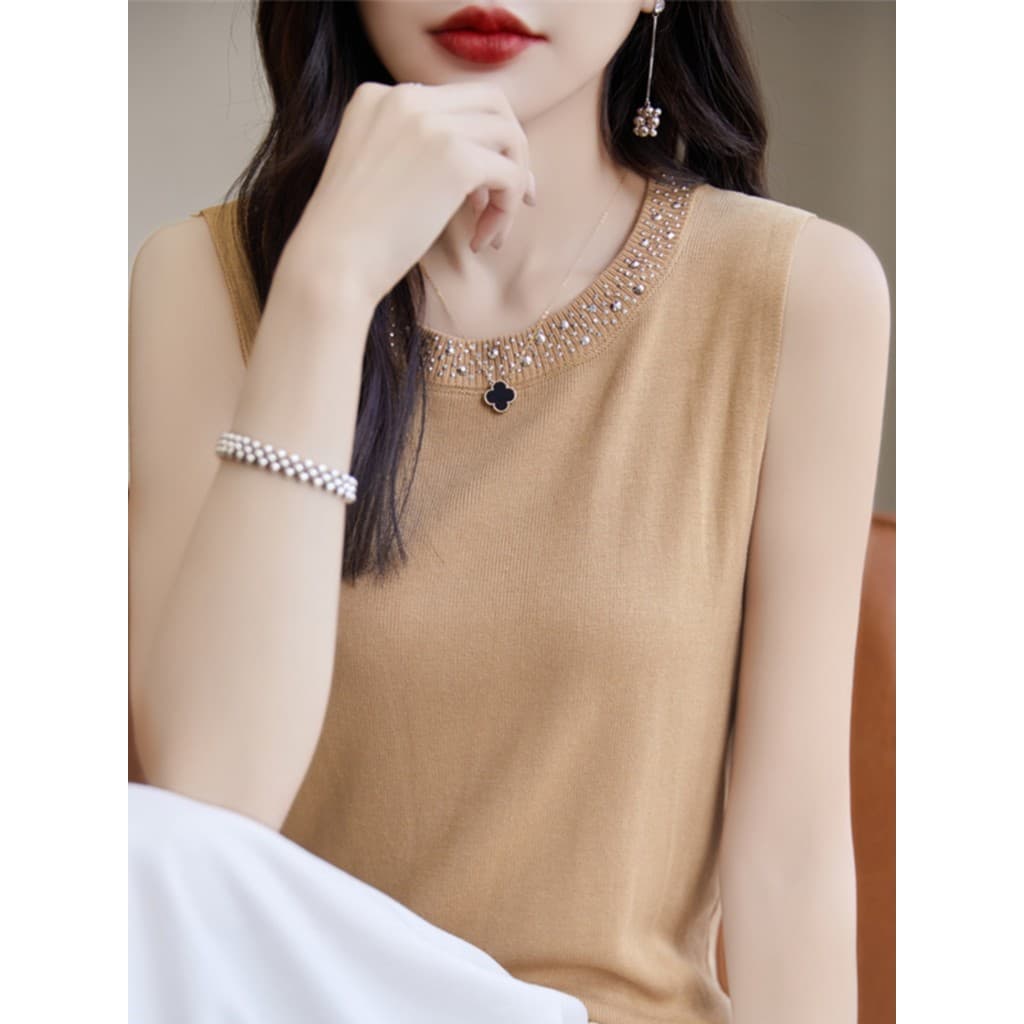 Decote quente diamante moda em torno do pescoço camisola feminina exterior Wear estilo ocidental pequena fragrância esti