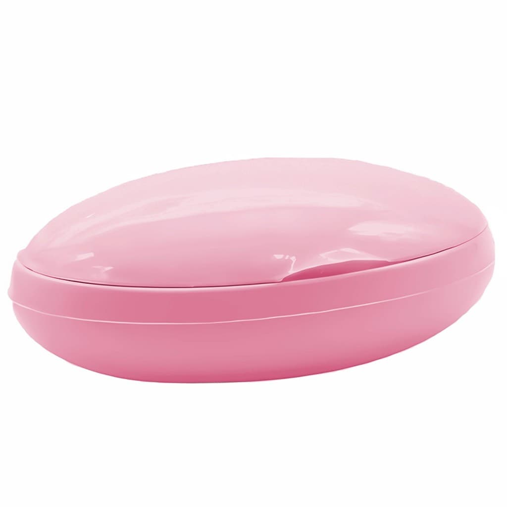 Saboneteira Oval Rosa Bebê E Mamãe Com Tampa Para Viagem Banho E Passeios - Monte Líbano
