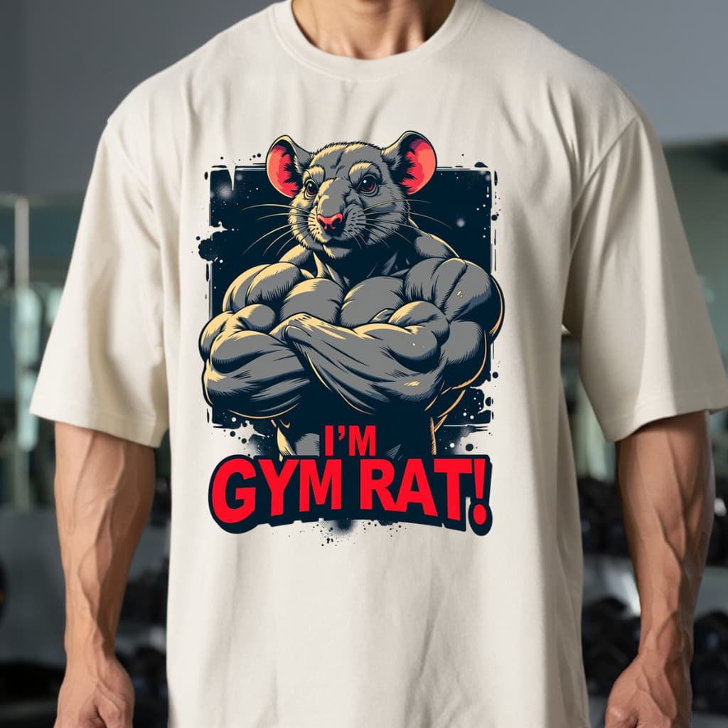 Camiseta Rato de Academia Treino Regular Disponivel Em Oversized  Camisetão Over Gym Streetwear Camisa Grande