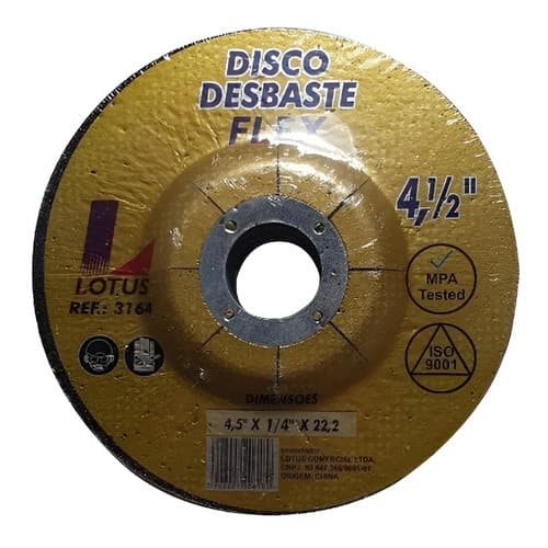 Kit C/5 Disco De Desbaste Metal Ferro 4.1/2 Esmerilhadeira Cor Amarelo