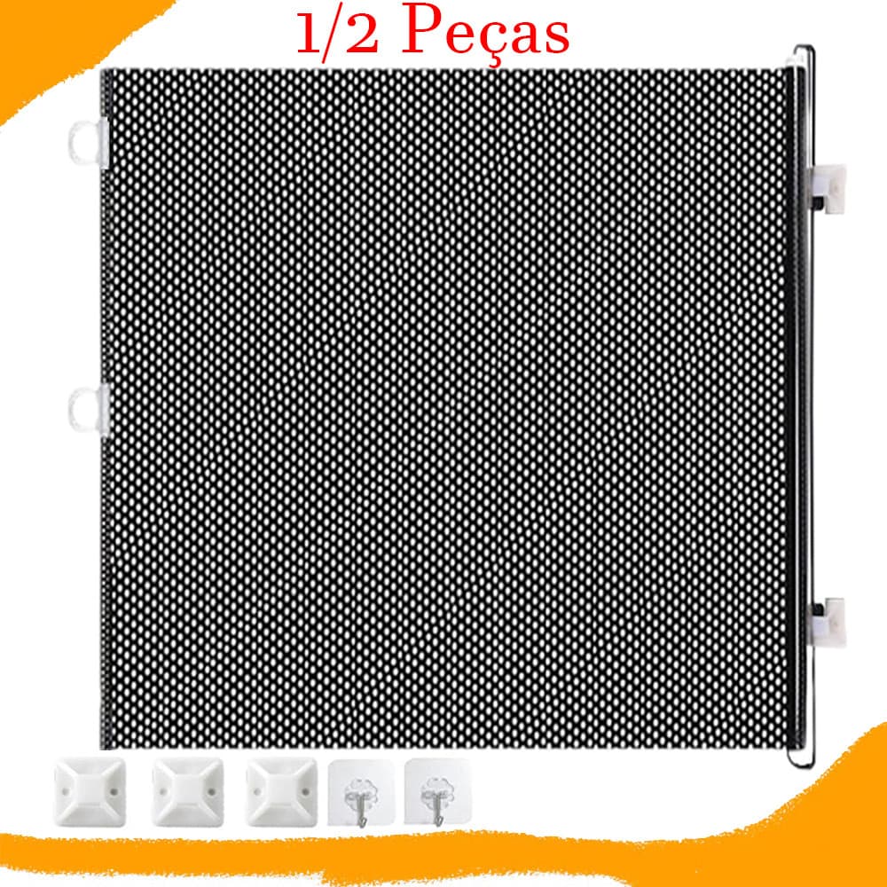 1/2 Peças Tela de Proteção Retrátil para Portão, Segurança para Pets e Bebês,Grades para Porta e Escada, 125 x 50 cm