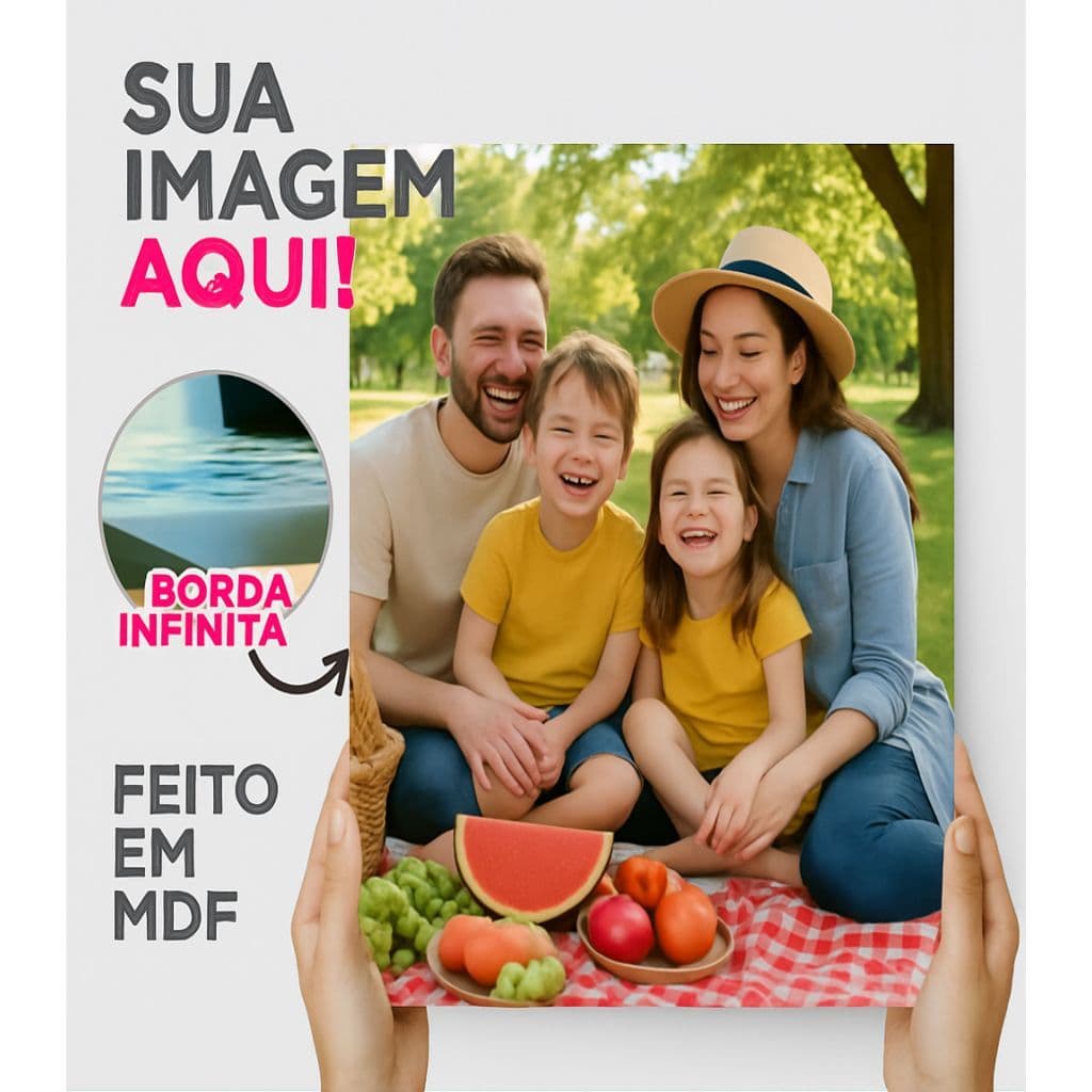 quadro personalizado foto grande SUA IMAGEM AQUI foto familia aniversário casamento pet datas especiais
