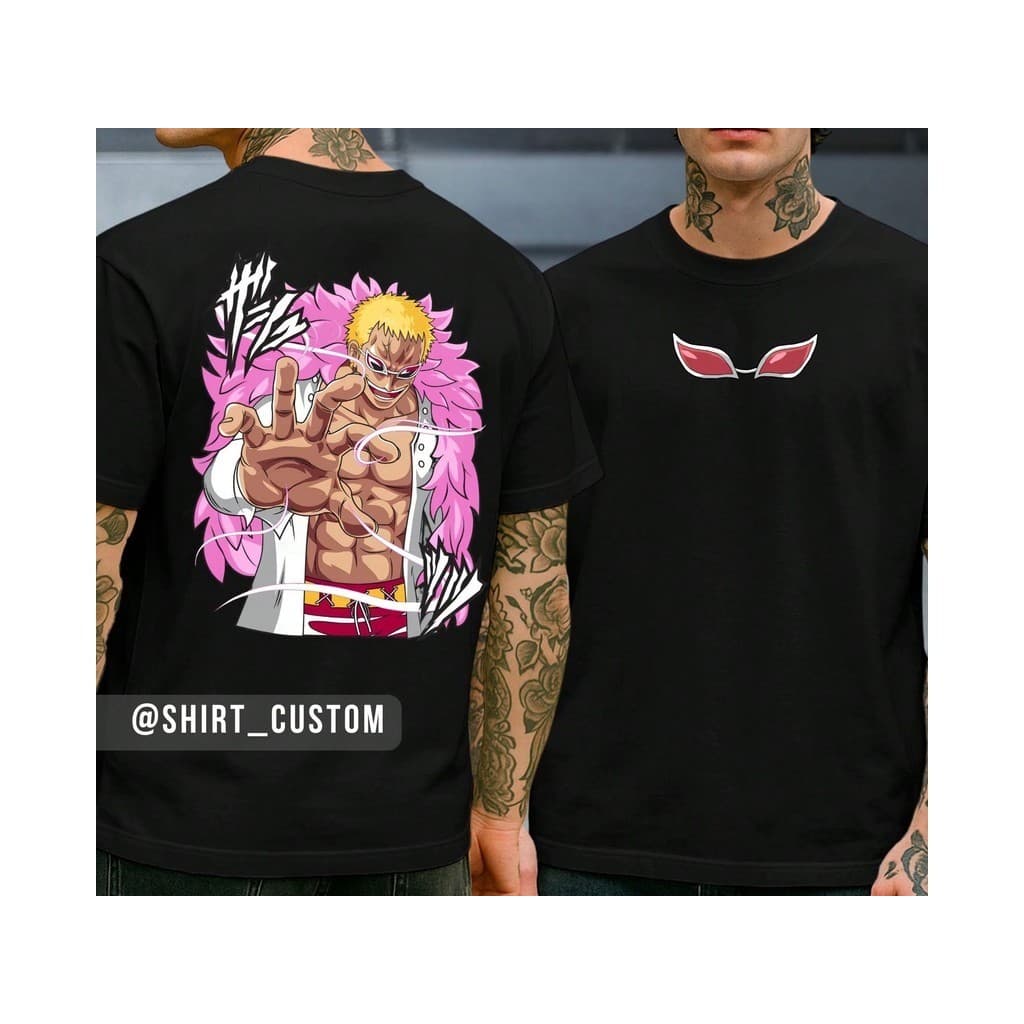 Camiseta Donquixote Doflamingo Rei de Dressrosa Vilão Capitão One Piec Demônio Celestial