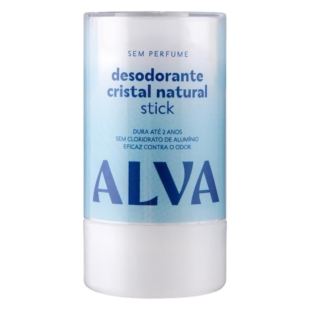 Desodorante Alva stick Cristal 60g - 120g Natural - Pedra - Sem Perfume - Sem Parabenos