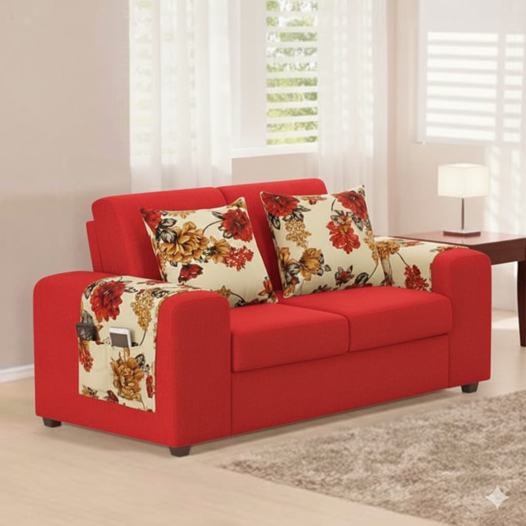 Capa Para Braço Do Sofa Mas 2 Almofadas Cheias Com Espuma Silicone