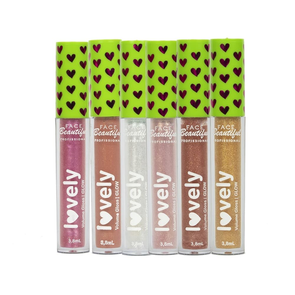 Volume Gloss Glow Lovely 3,8ml Com Partículas de Glitter By Face Beautiful- Lançamento