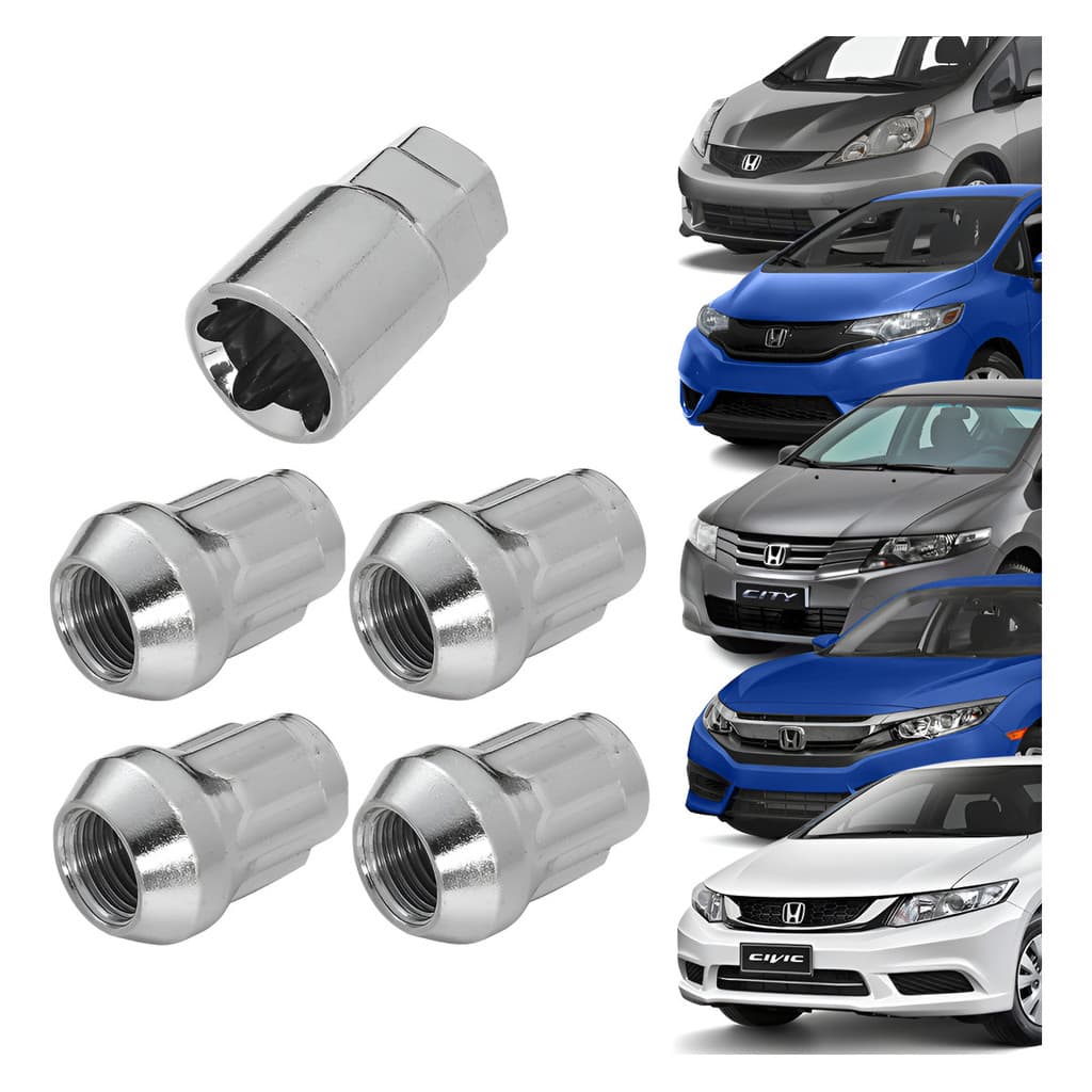 Jogo Porca Antifurto Segredo Roda Honda Civic Fit City Hrv