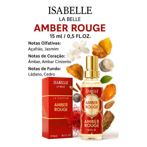 Perfume Feminino Amber Rouge Arabe 15ml - Isabelle La Belle