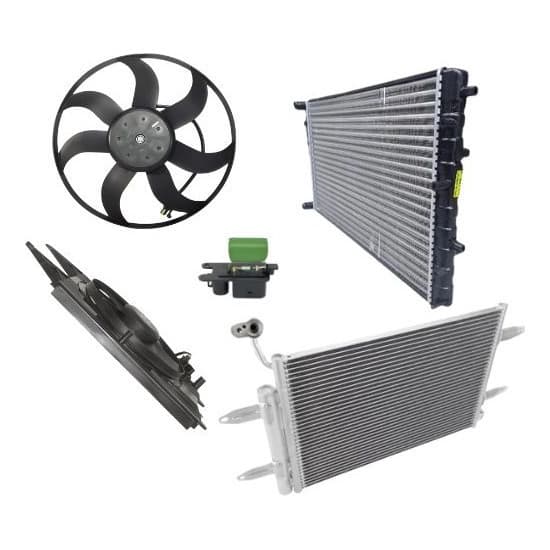 Kit Comp VW G5 G6 G7 G8 com Ar – Radiador Cond. Ventoinha e Resistência Linha Gol Saveiro Fox Polo