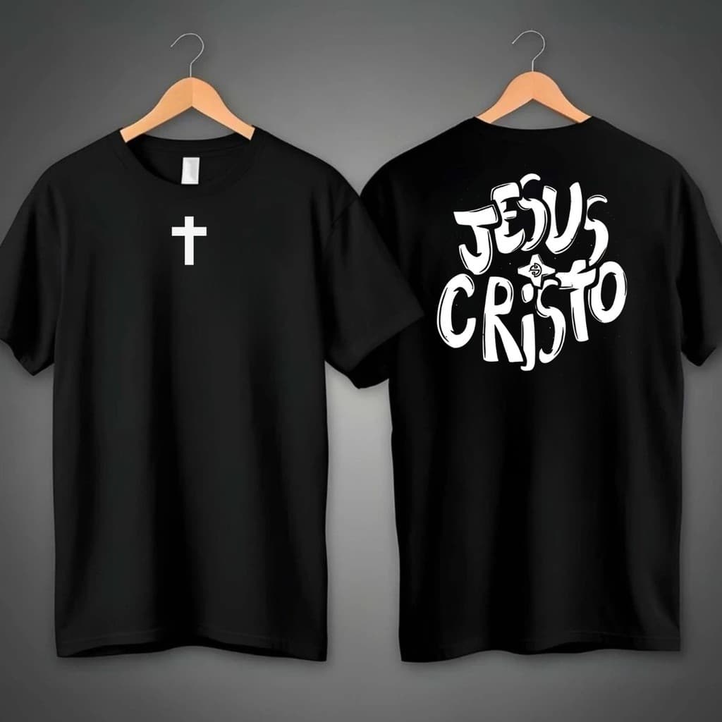 Camiseta Premium Básica T-shirt cruz jesus 100% Algodão ultra conforto