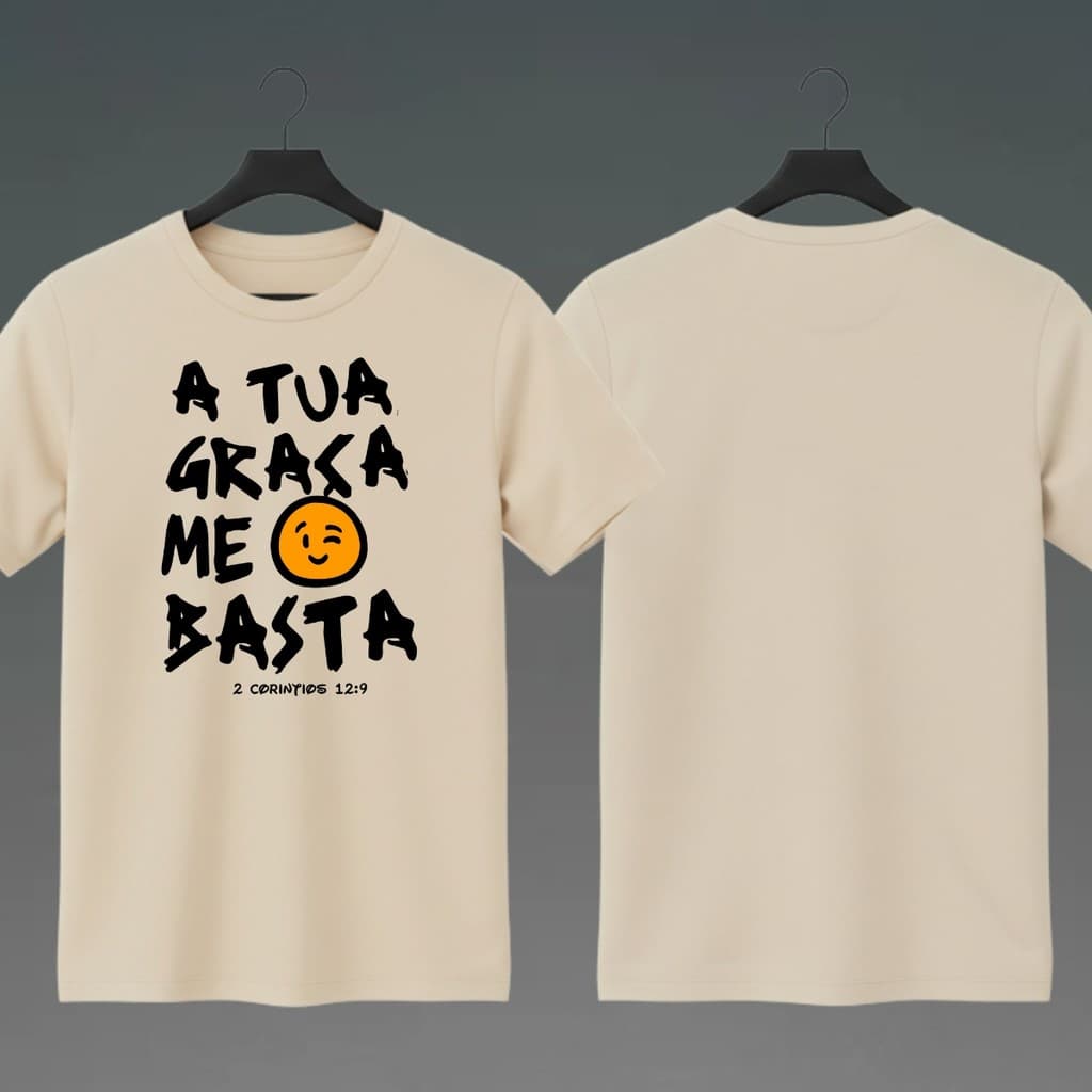 Camiseta Premium Básica T-shirt a tua graça me basta 100% Algodão ultra conforto