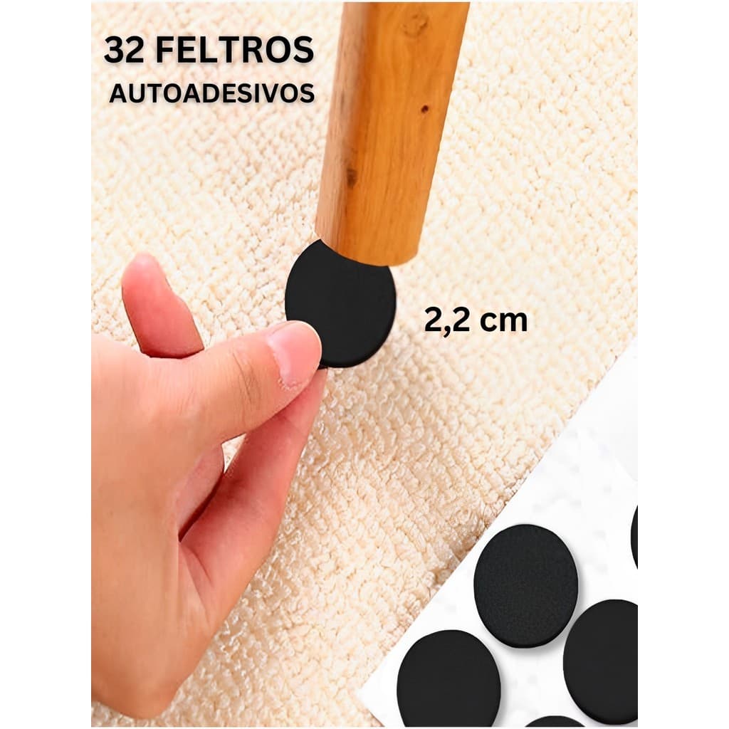 32 Unidades Feltro Para Móveis Protetor de Pé Mesa Cadeira Moveis Pesados