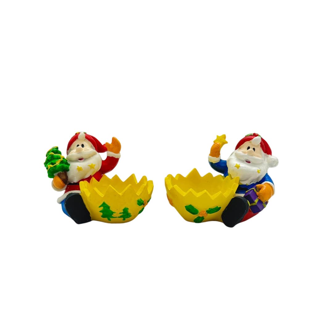 KIT PORTA VELA DE RESINA PAPAI NOEL SENTADO 7CM