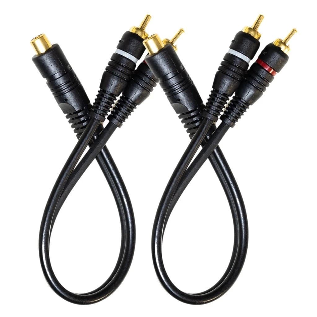 Kit 2 Cabo RCA Y 2M1F 2 Machos e 1 Fêmea Para Som emborrachado