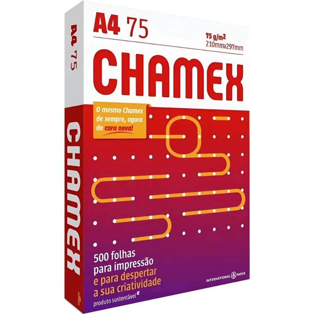 Papel Sulfite A4 Branco 075g Chamex Pacote com 500 (Resma)
