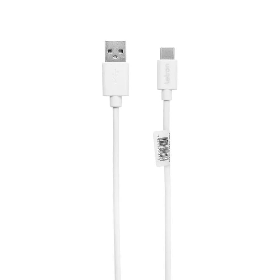 KIT 03 Cabo Usb Para Tipo C 18W 1M Pvc Branco Letron
