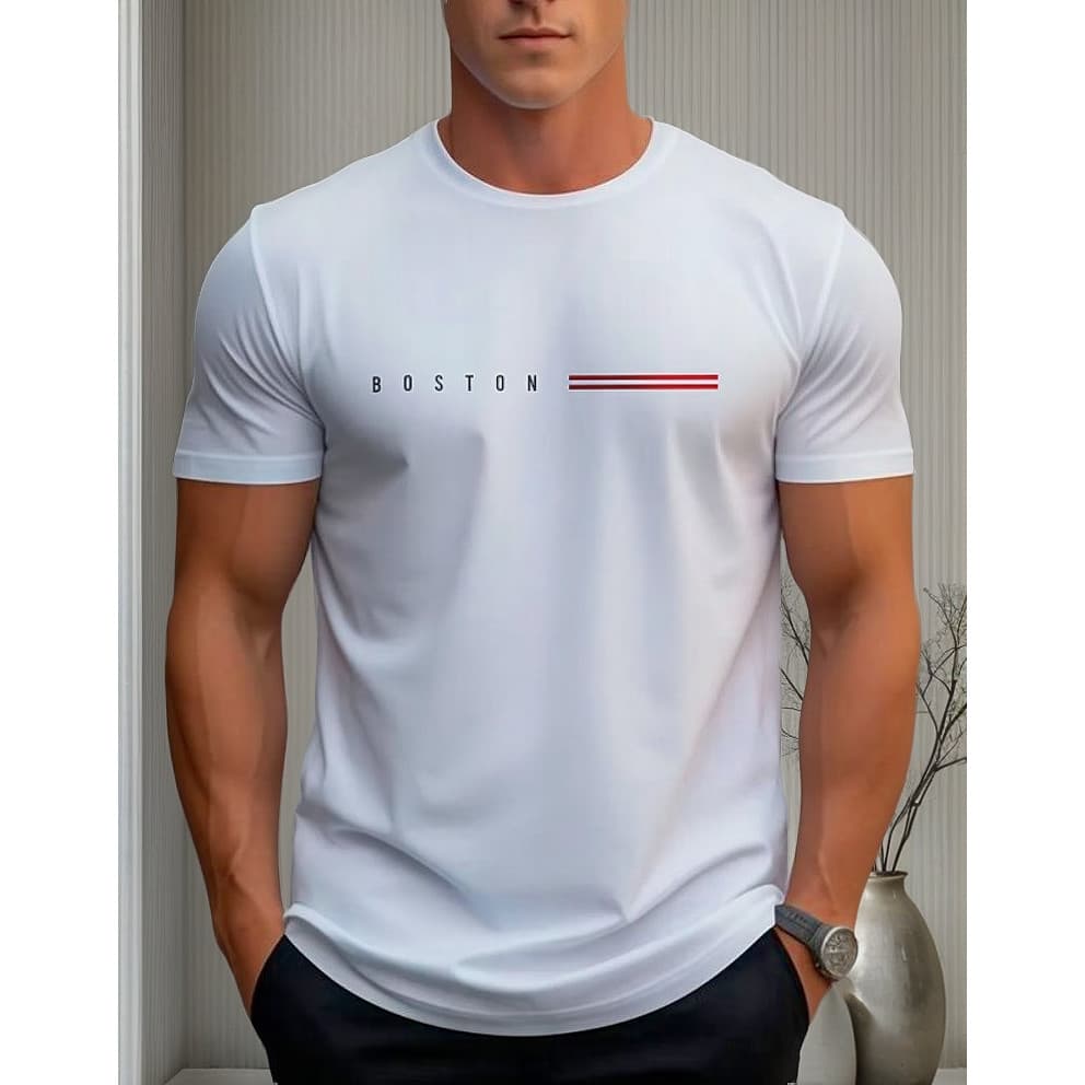 Camiseta Boston Masculina Algodão Fio 30.1 Oferta