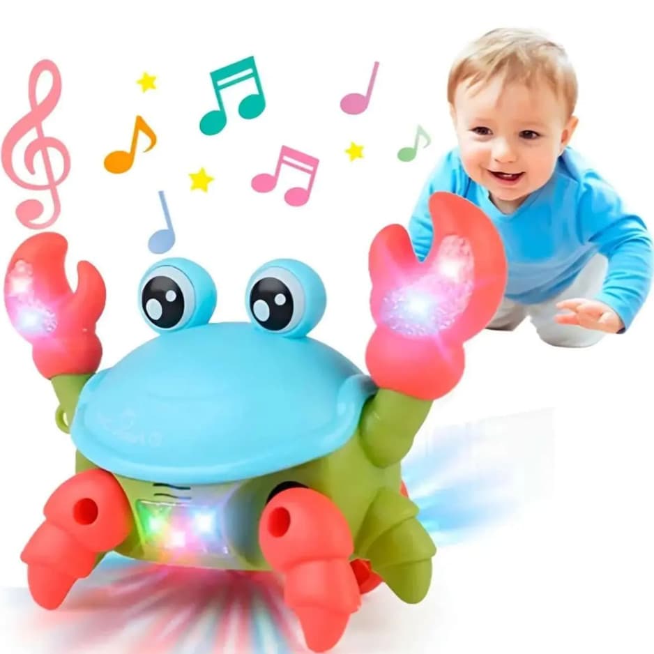 Brinquedo Musical Caranguejo Fujão com Movimento Inteligente Com Som Luz