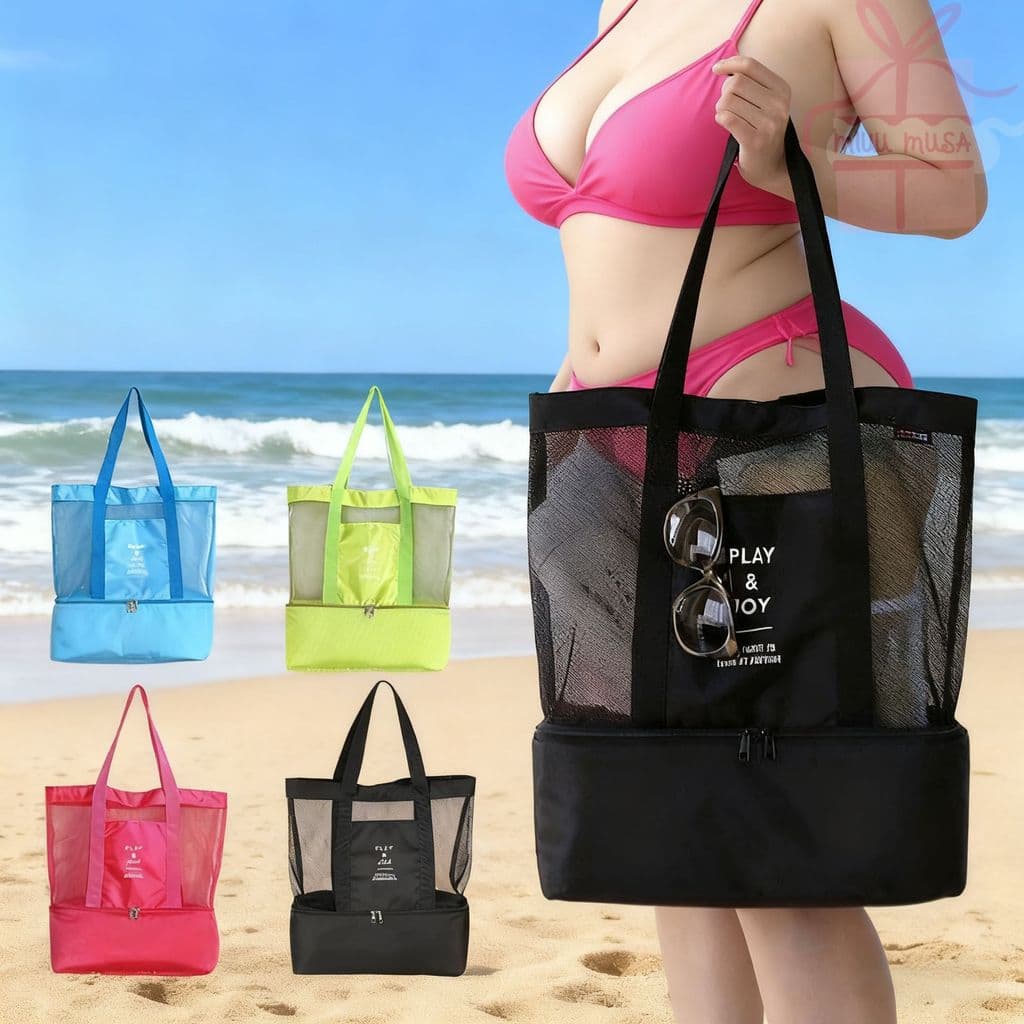 Bolsa de praia Com Cooler com compartimento térmico integrado