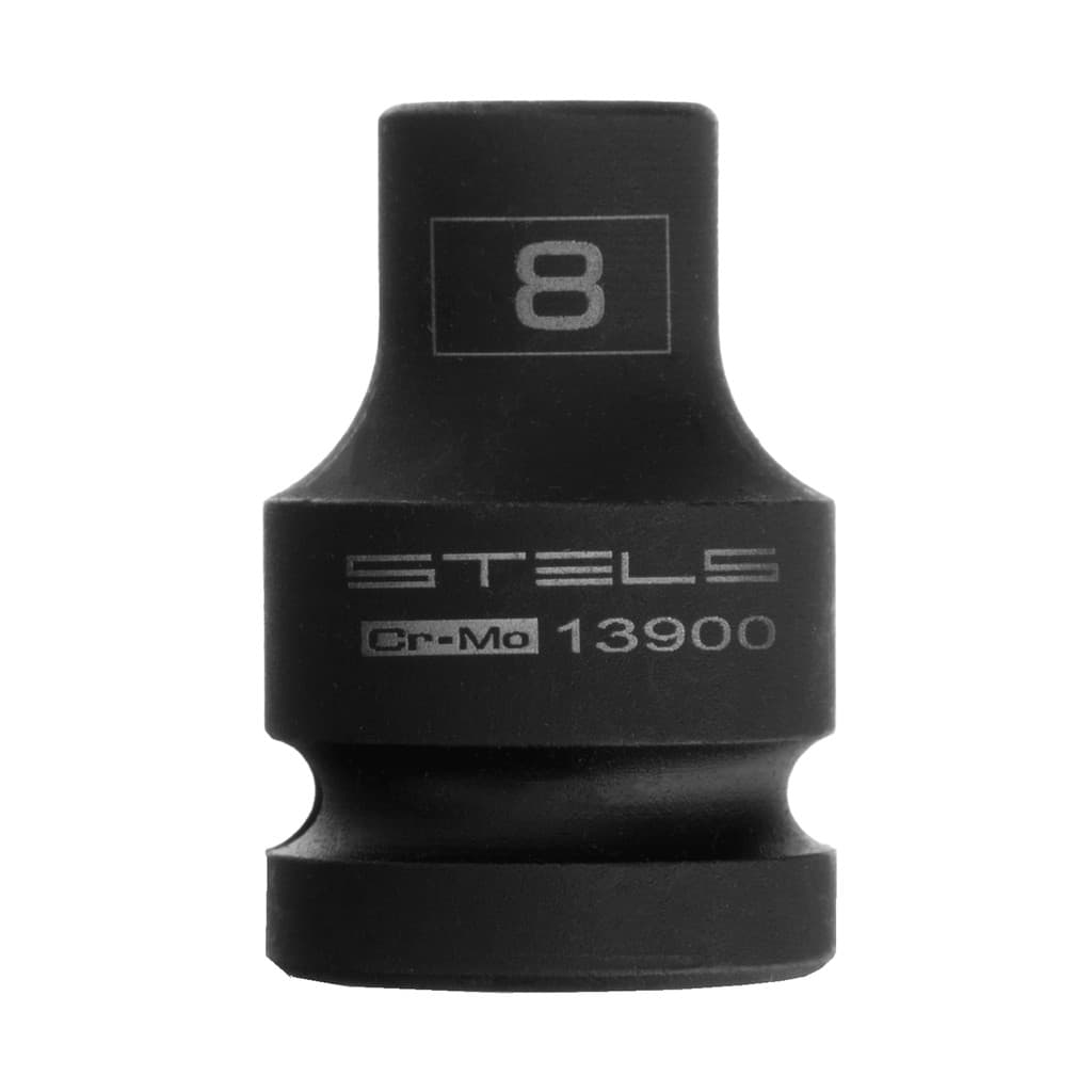 SOQUETE DE IMPACTO ENCAIXE 1/2POL SEXTAVADO 8MM 1PC // STELS