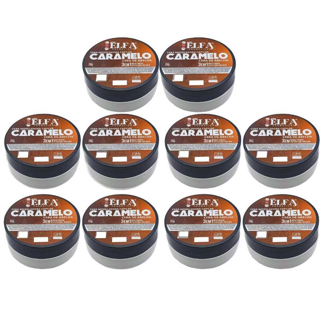10 Cera Capilar Caramelito Ultra Fixação 120g Elfa For Man