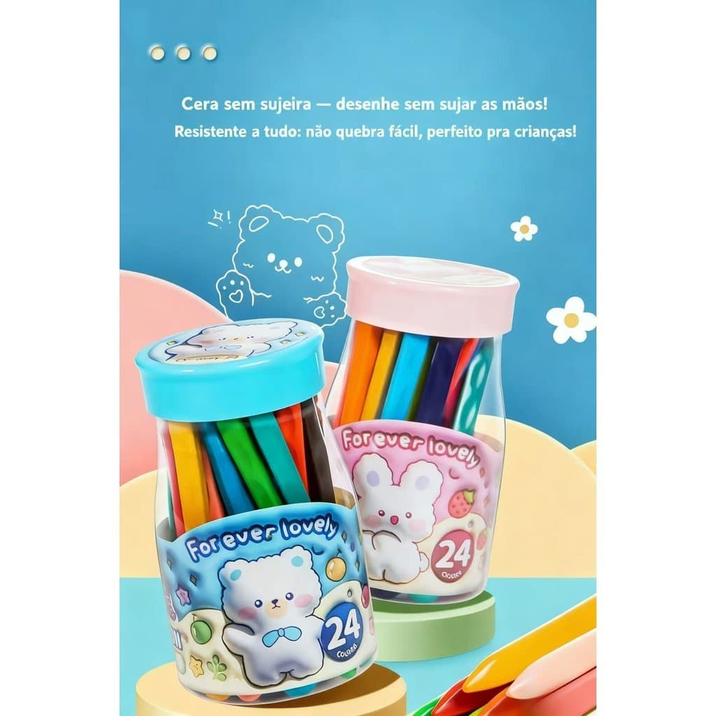 Giz De Cera Plástico Triangular  Lápis Crayons 12/18/24/36 Cores  Colorir Antiaderente, Durável fofo
