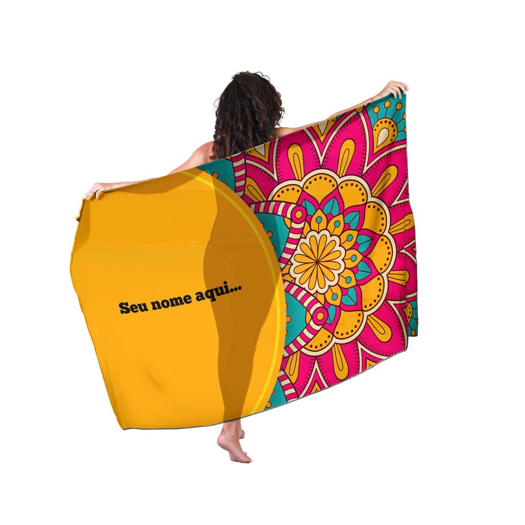 Canga Com Nome Personalizado Saida de Praia Mandala 14