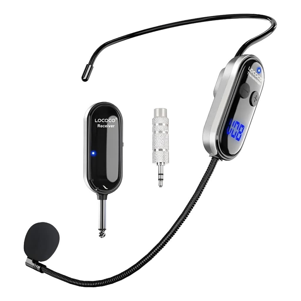 Microfone Inalámbrico Montado Na Cabeça De Prata Uhf