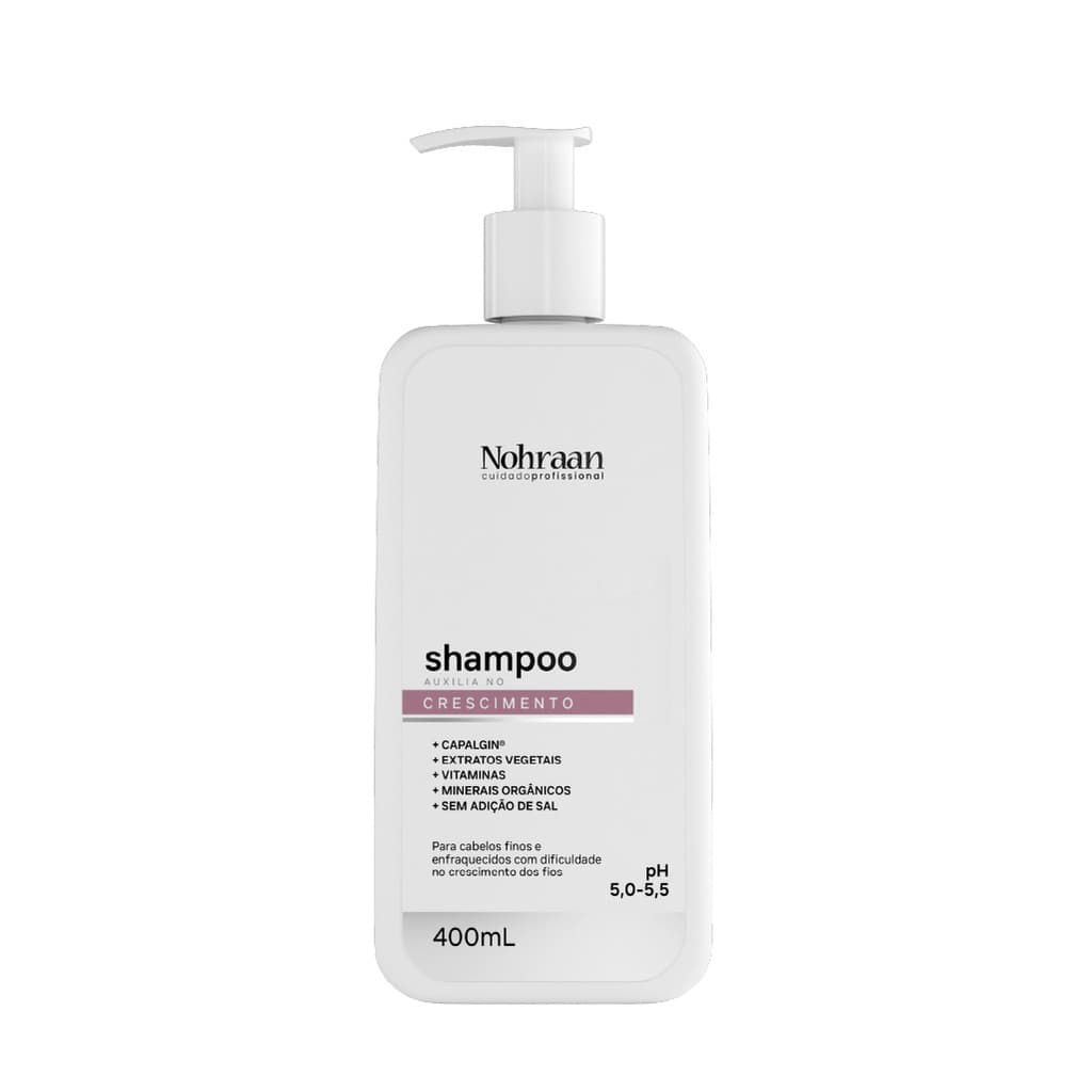 Shampoo Profissional Nohraan Reparação 400ml para Cabelos Fragilizados e Pontas Ralas