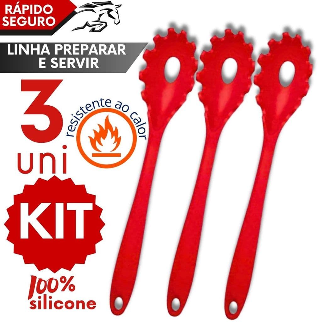 Pegador de Macarrão Massa Silicone Prático Moderno Não Risca Panela
