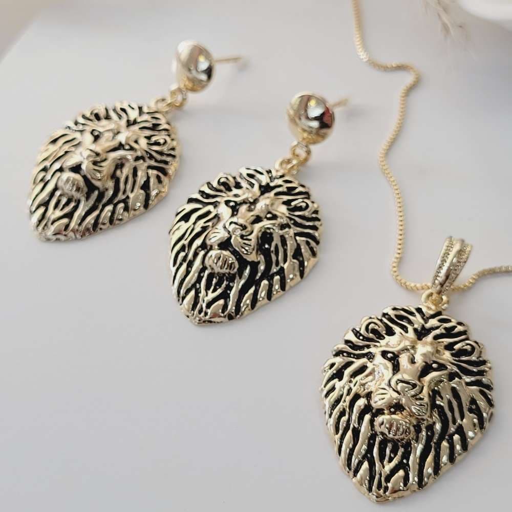 Combo Leão Folheado a ouro 18k - linha prime