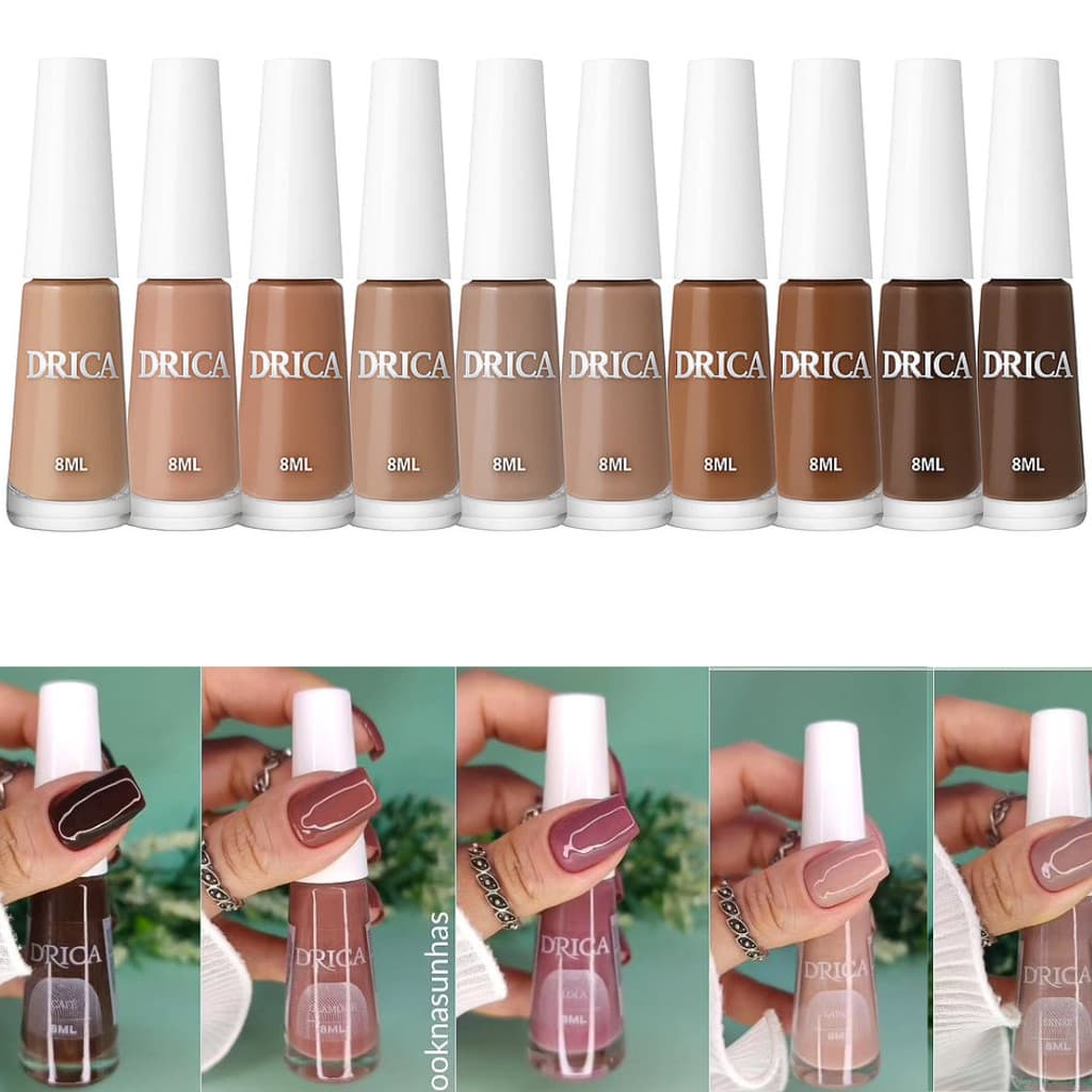 Kit 10 Esmaltes Nude Diferentes - Drica - Envio Imediato!
