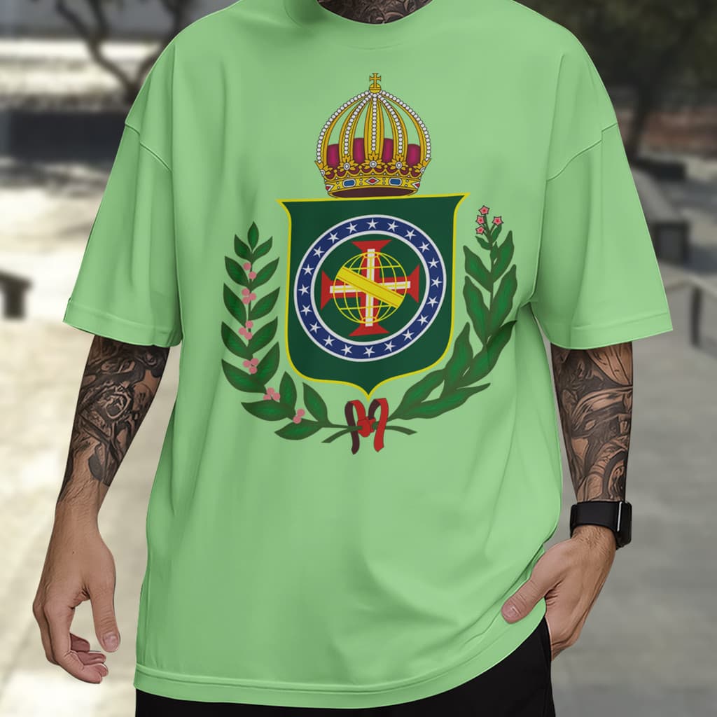 Camiseta Impérial Brasileira Camisa Império do Brasil Estampa Retro 100% Algodão