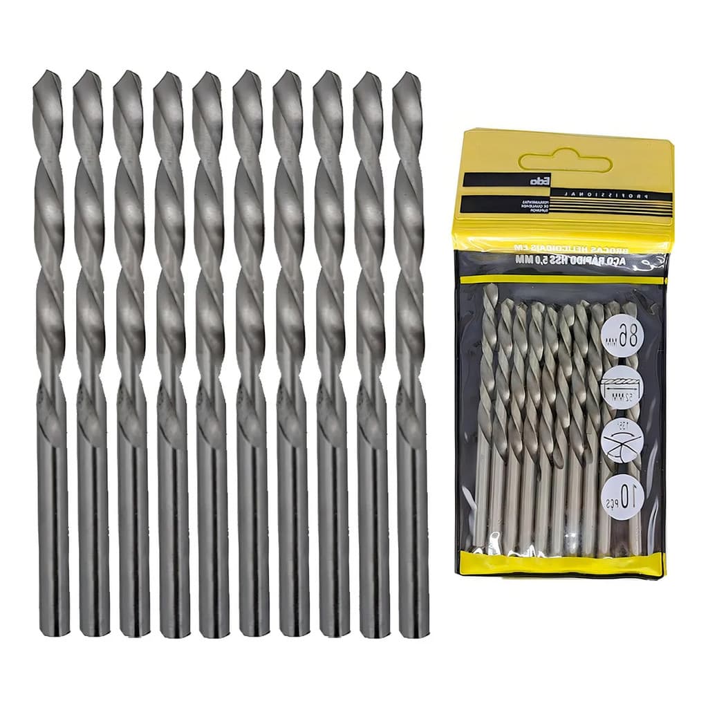 broca aço rapido hss 1,0mm ate 10,0mm furar metal eficiente
